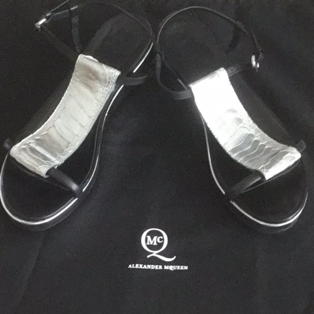 Alexander McQueen Chrome Heel Sandals - Picture 5 of 7